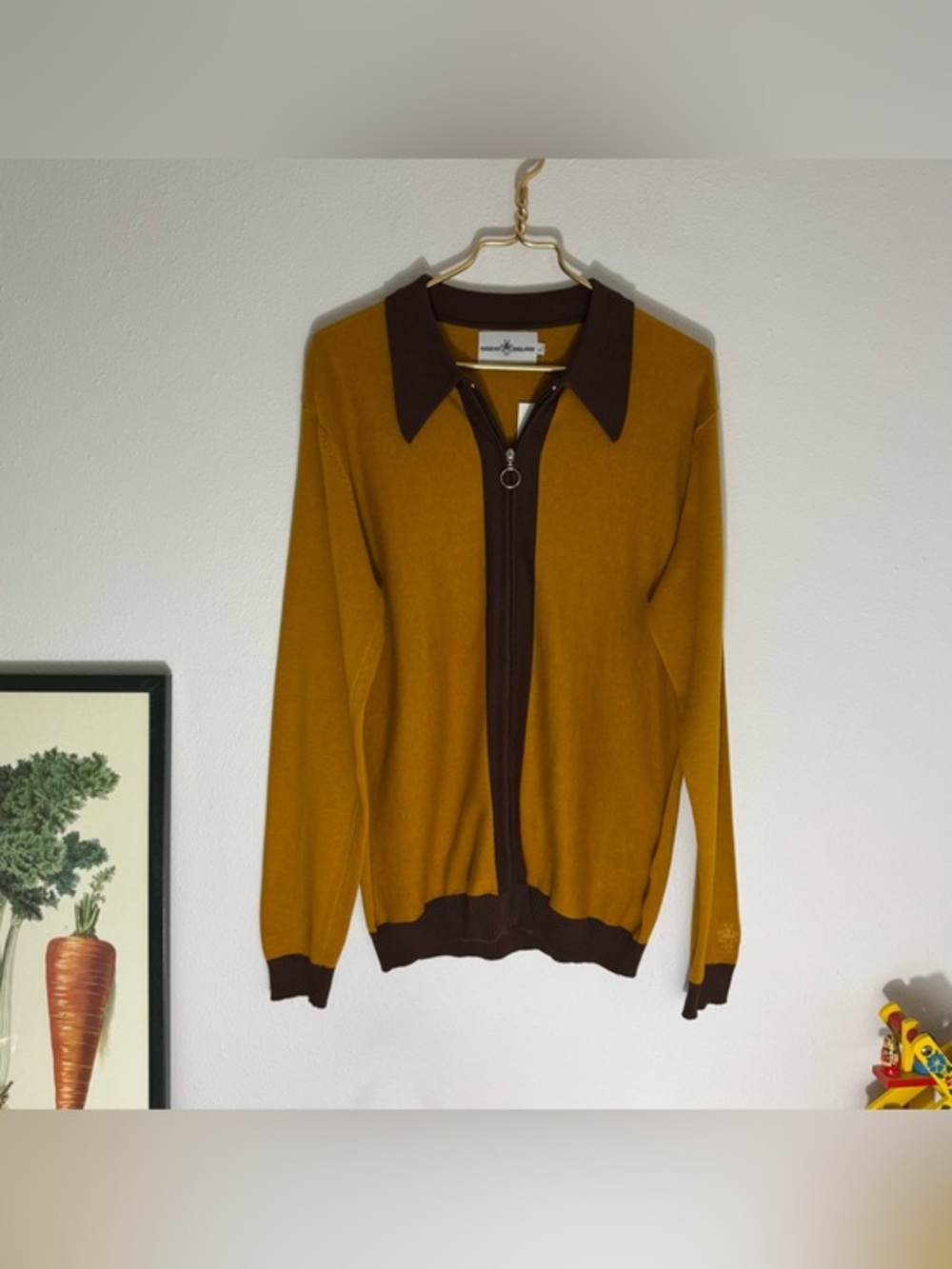 Madcap England NWT Buck Thorne o-ring zip cardigan sweater size Large